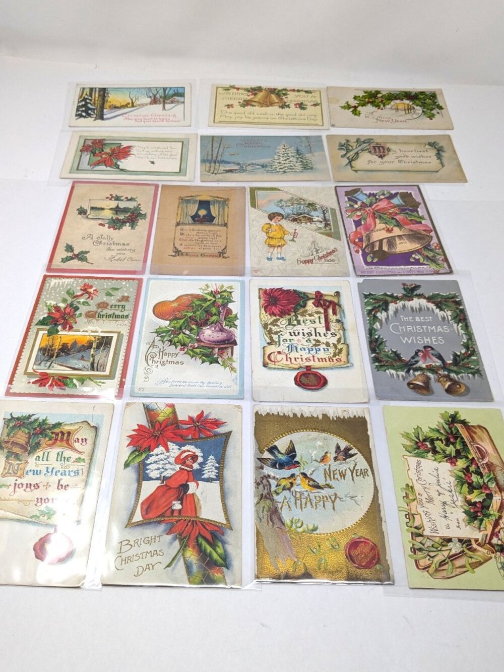 CHRISTMAS Postcards VTG 1910s Antique Lot of 18 holiday greetings Variety
